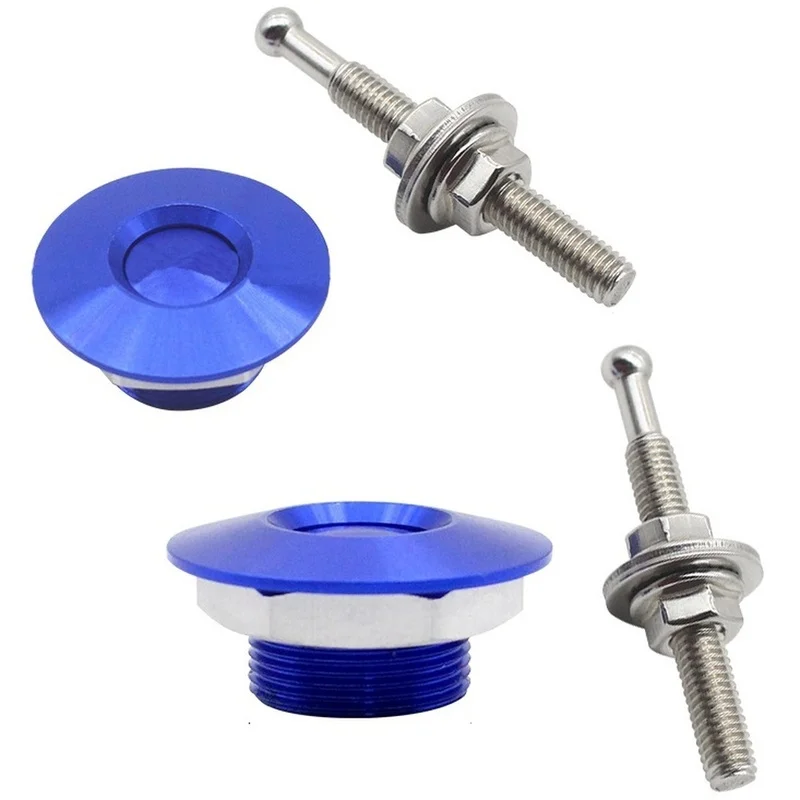 Super Sale 2 PCS Push Button Quick Release Hood Bonnet Pins Lock Clip Car Bumper Latch Kit Blue