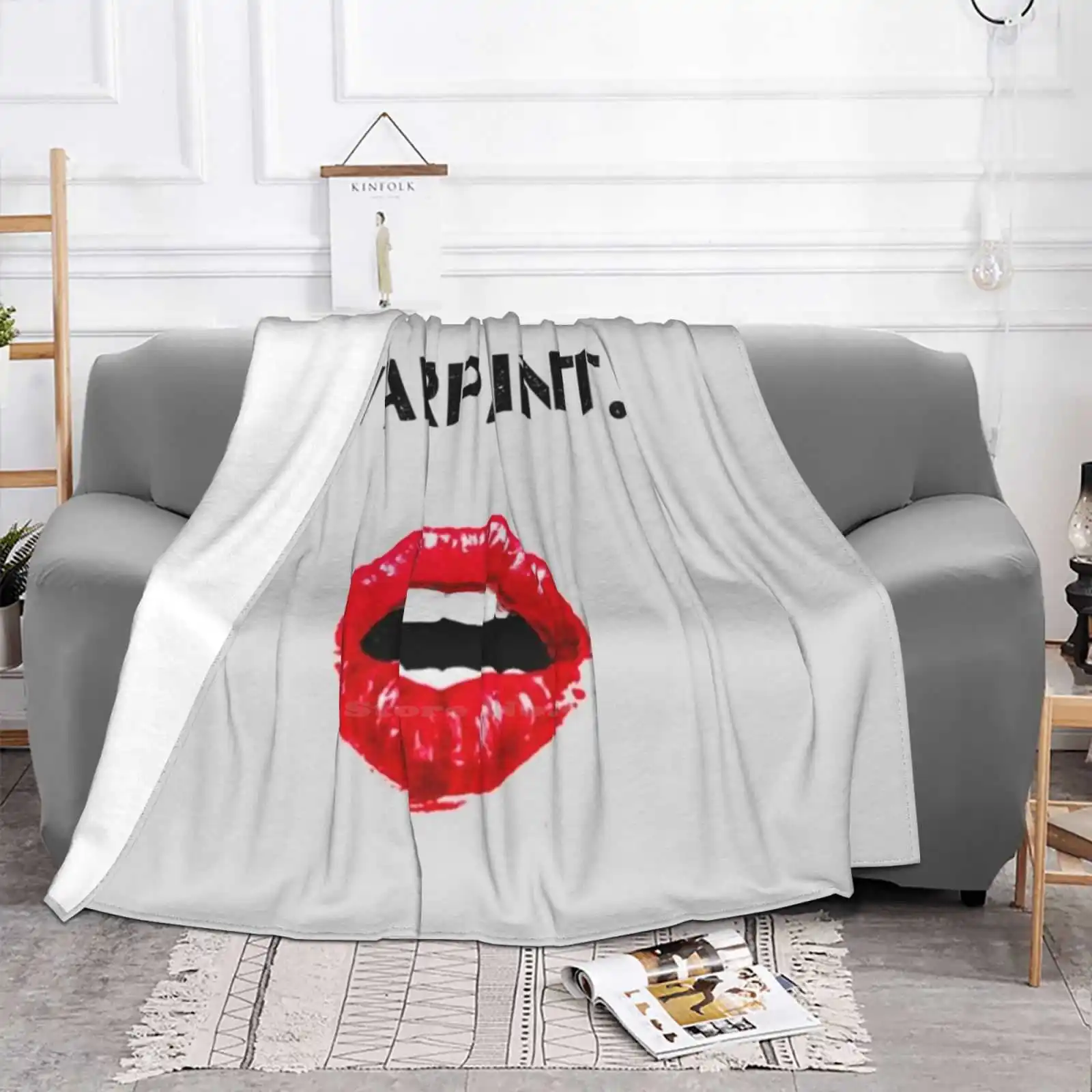 Warpaint. Fashion Soft Warm Throw Blanket Feminine Makeup Lipstick Female Feminism Femme Lippie Red Army