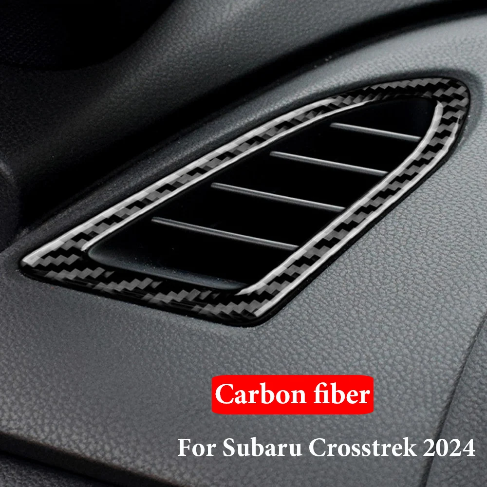 2pcs Car-styling For Subaru Crosstrek 2024 Carbon Fiber Conditioning Outlet Vent Cover Trim Interior Accessories Stickers