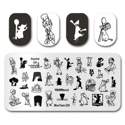 Nail Art Stamping MouTeen-236 Big Size Disney Pixar Ratatouille Nail Stamping Plates Manicure Set For Nail Art Stamper