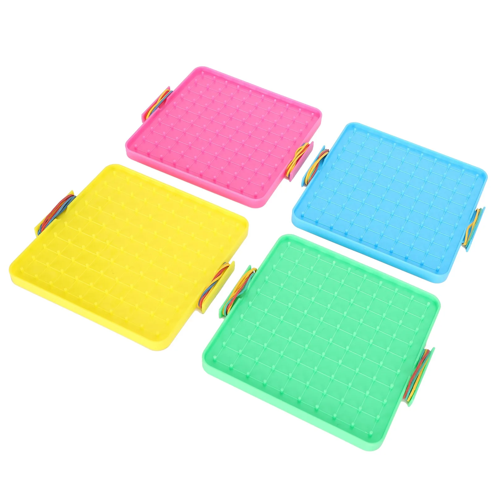 4Pcs Nail Board Toy Color Pegboard Rubber Band Set Handson Ability Training Teaching Aids