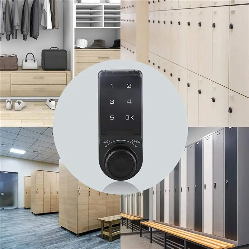 【A10R】5X Door Access Digital Electronic Security Cabinet Coded Locker Contact Keypad Password Key Access Lock-A