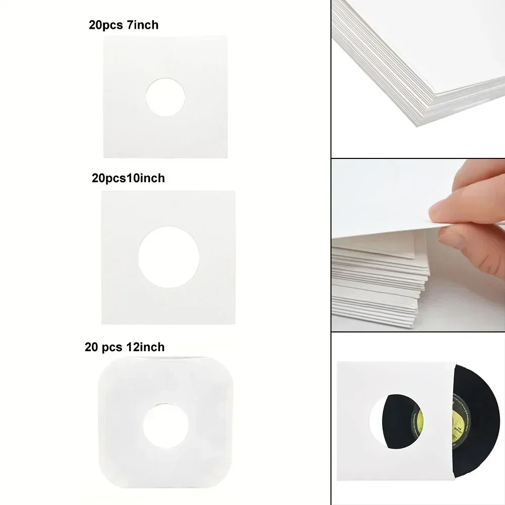 20pcs 7/10/12inch White Vinyl Record Protecter LP Bags Record Sleeves Anti-static Record Sleeves Packaging Bag