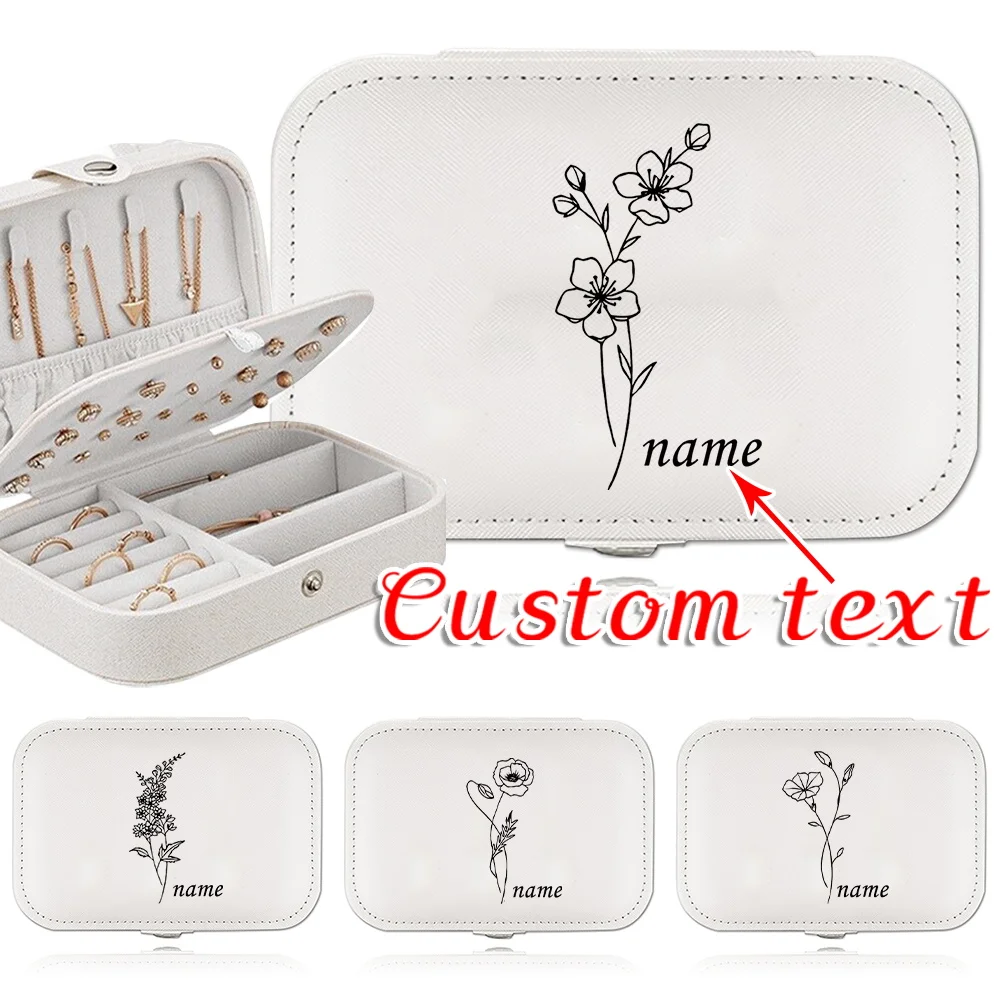 

Персонализированное индивидуальное имя, модный чехол для колец большой емкости, 2025, портативная шкатулка для драгоценностей, дорожное ожерелье, органайзер для сережек