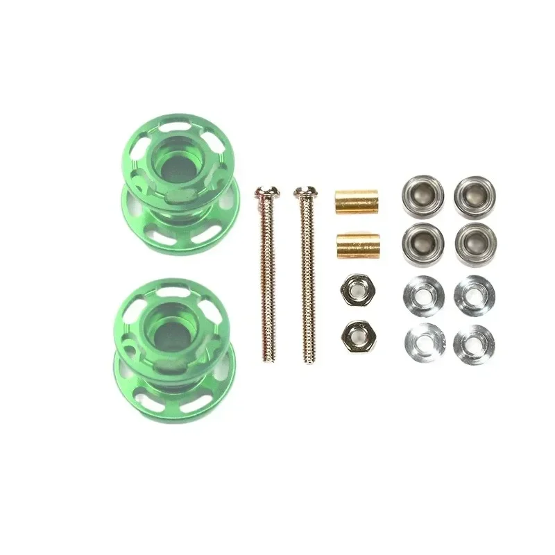 2 peças (1 par) 95423/94945 12-13mm rolos de guia de alumínio duplos rodas de guia ocas leves para carro modelo tamiya mini 4wd
