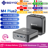 SOYO Mini PC Mini M4 Plus2 Intel 13th N150 CPU with 16GB DDR4 512GB SSD Computer Support 4K HDMI DP Display WiFi5/BT4.2/USB3.2