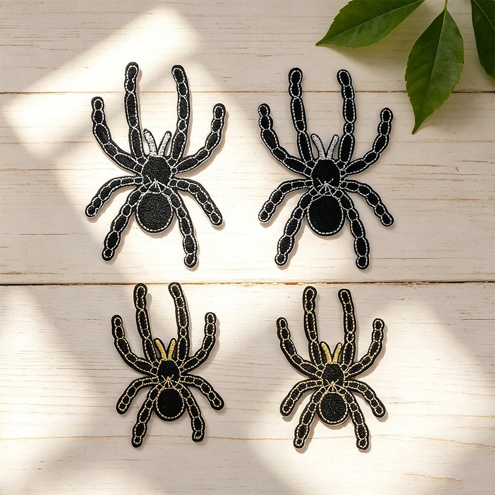 Spinnen-Stickerei-Aufnäher im Gothic-Stil zum Aufbügeln oder Aufnähen für Kleidung, Taschen, Jeans, Hüte, DIY-Reparatur, Deko-Accessoire – Detail 1
