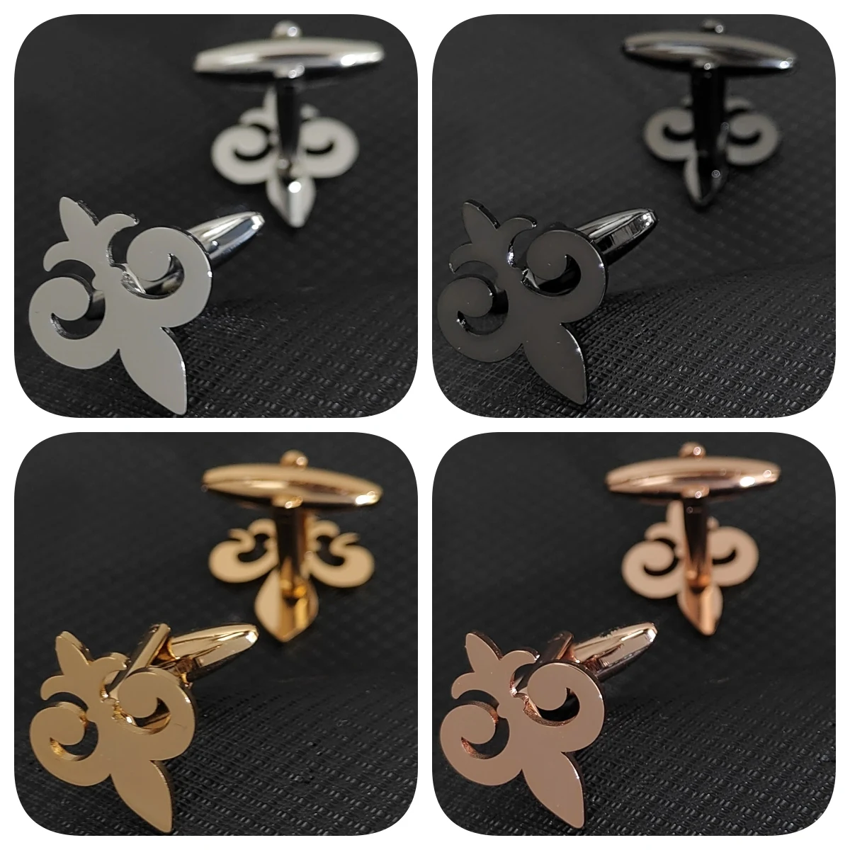 

Retro stainless steel candlestick cufflinks, punk style high-quality cufflinks, French suit and evening dress accessories