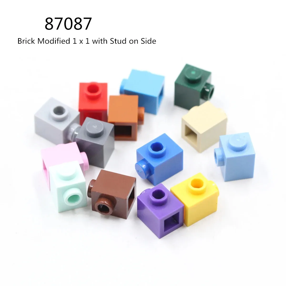 1 Pcs Buildings Blocks 87087 Brick Modified 1 x 1 with Stud on Side Collections Bulk Modular GBC Toy For High-Tech MOC Set