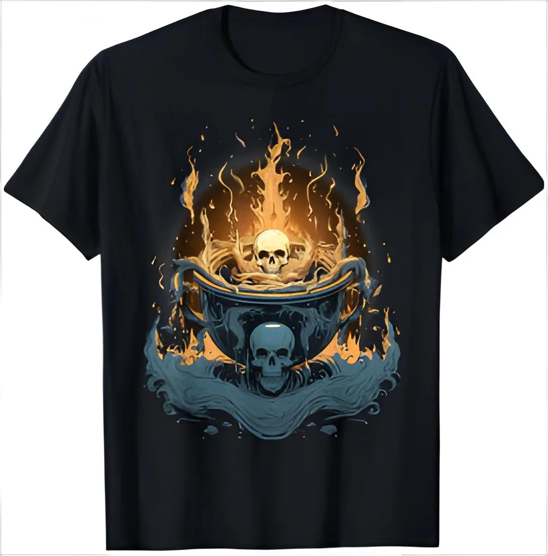 

Skeleton Pot Tarot Card: A New Halloween Short sleeved T-shirt