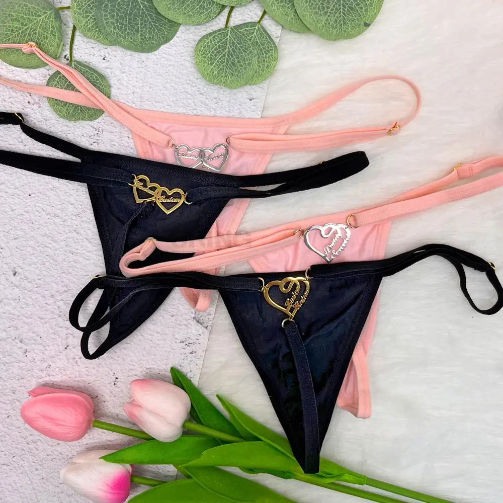 

Стринги на заказ, имя, ювелирные изделия, буквы, блестящие стринги, подарки для домохозяйки, сексуальные трусики, нижнее белье по индивидуальному заказу, трусы для женщин, подарки