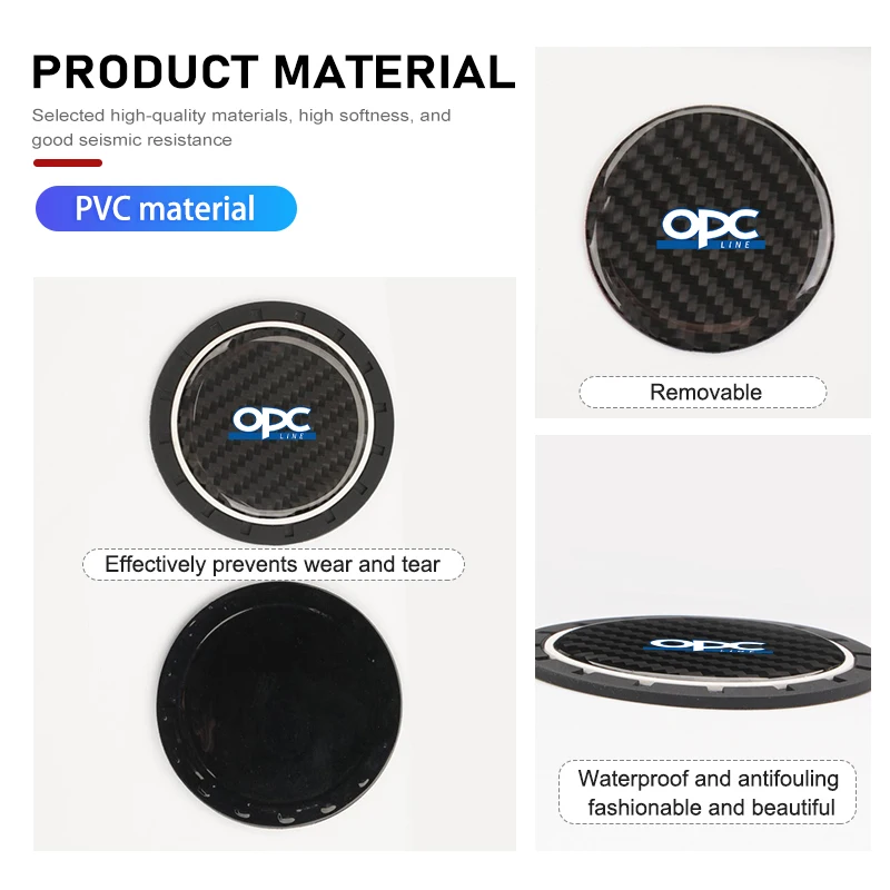 2Pcs Car Water Cup Anti-slip Pad Carbon Fiber Holder Mat For Buick Riviera Century Verano Envision Park Avenir Lacrosse