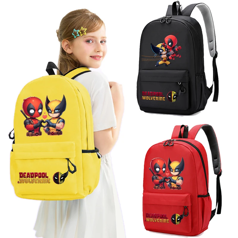 Deadpool & Wolverine Figure Print Backpack High Capacity Waterproof Laptop Mochila Kids Back To School Bags Travel Rucksack Gift