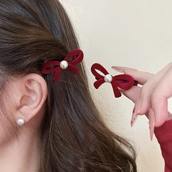 Girly Style Velvet Burgundy Hairpin Sweet Hair Accessories Headdress Great gift for loved ones Princess Sweet Headwear