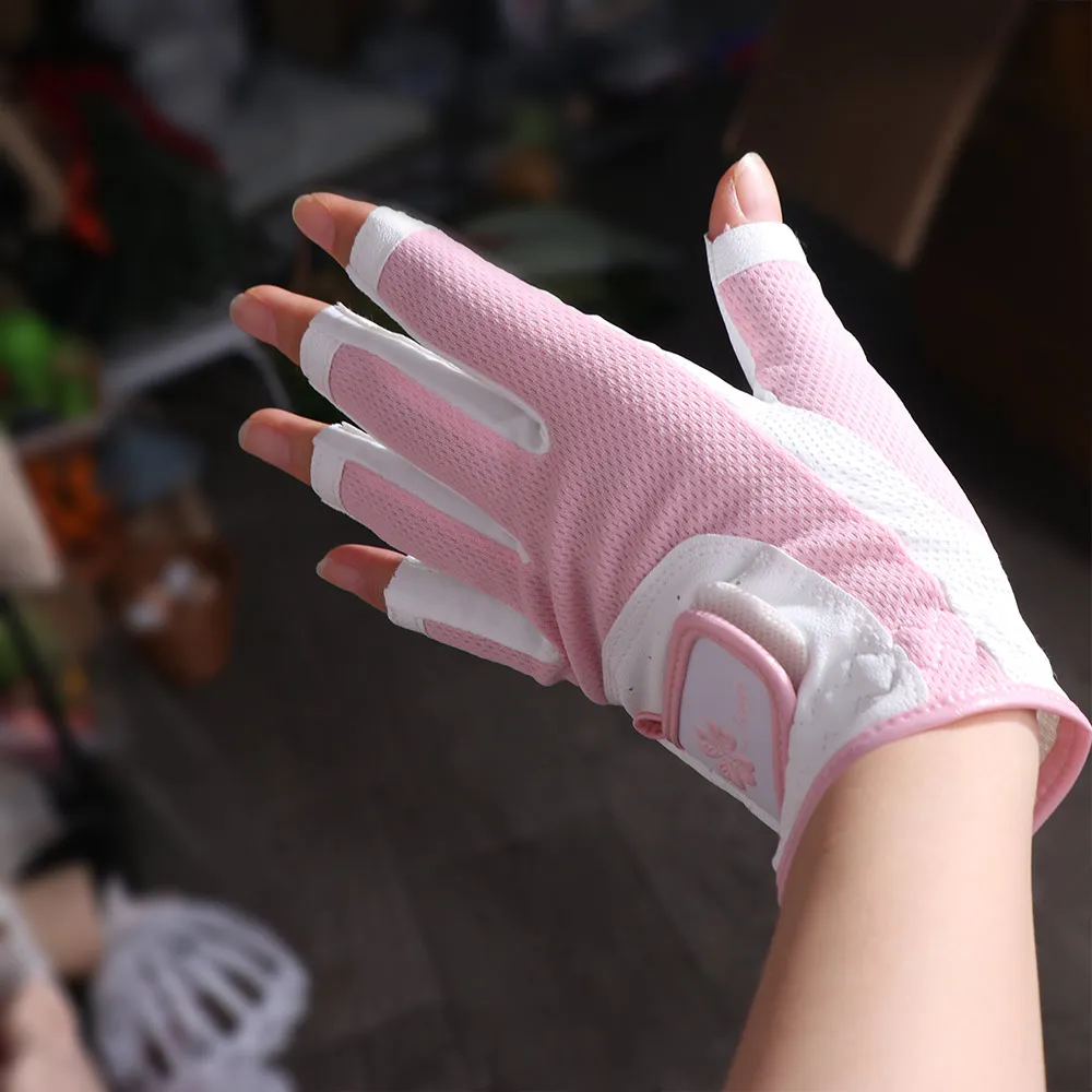 Comfortabele damessporthandschoenen Vingerloze antislip damesgolfhandschoenen Mesh links rechterhand Vingerloze golfhandschoenen