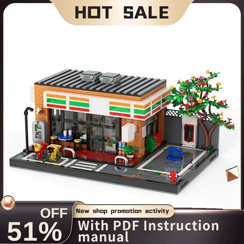 

New 2117Pcs City Hot Selling Street View Moc Modular 7 Store Model Custom Puzzle Diy Creative Ideas Kids Toys Birthday Gifts