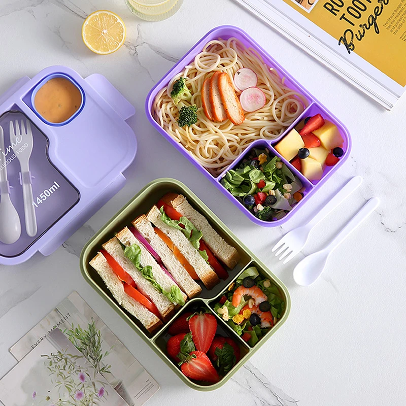 Pudełko na lunch Bento dla dzieci studenci kreskówek Kawaii śliczne podgrzewane 3-siatkowe pudełko na przekąski kanapkowe specjalne przechowywanie żywności w stołówce