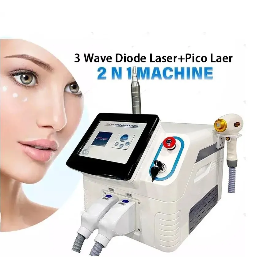 2 In 1 3 Wavelength755/808/1064nm Hair Removal 3000w Strong Power Ice Diode Hair Removal Machine