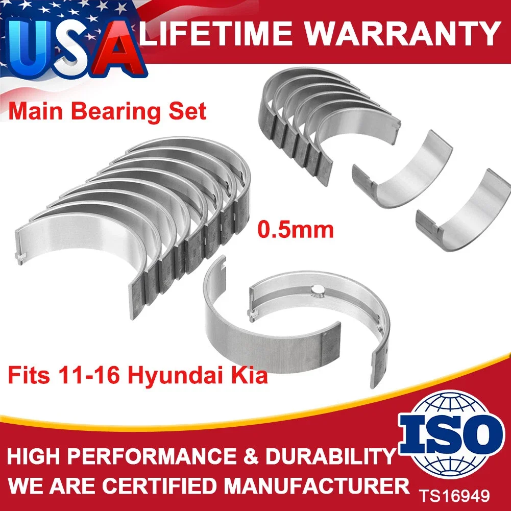 

Oversize +0.50MM Main Rod Bearing Set For 11-2016 Hyundai Kia Elantra Coupe 1.8L