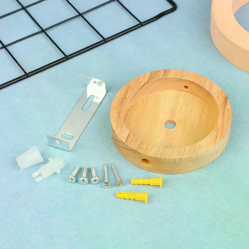 10cm Wooden Light Canopy Kit Wood Lamp Bases Ceiling Panel Chassis Lamps Lighting Accessories Vintage Chandelier Ceiling Plate