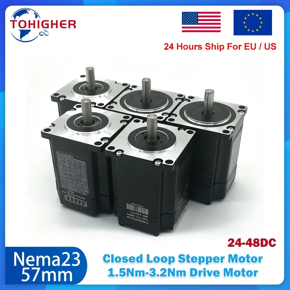 DC24-48V Nema23 Closed Loop Stepper Motor Drive 8mm Shaft  All-in-one Encoder 57mm Easy Servo Motor 1000 Line Encoder