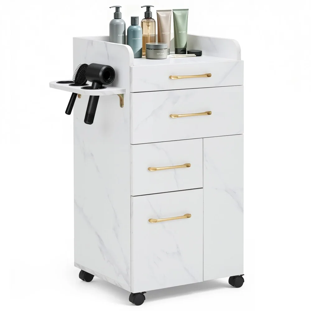 Salon Trolley Cart with Lockable Wheels DC2053(White)