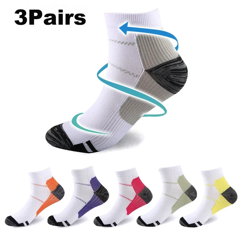 1/3/5 Pairs Men Women Socks Couples Elastic Pressure Compression Socks Outdoor Sports Trail Running Cycling Ankle Socks Boat