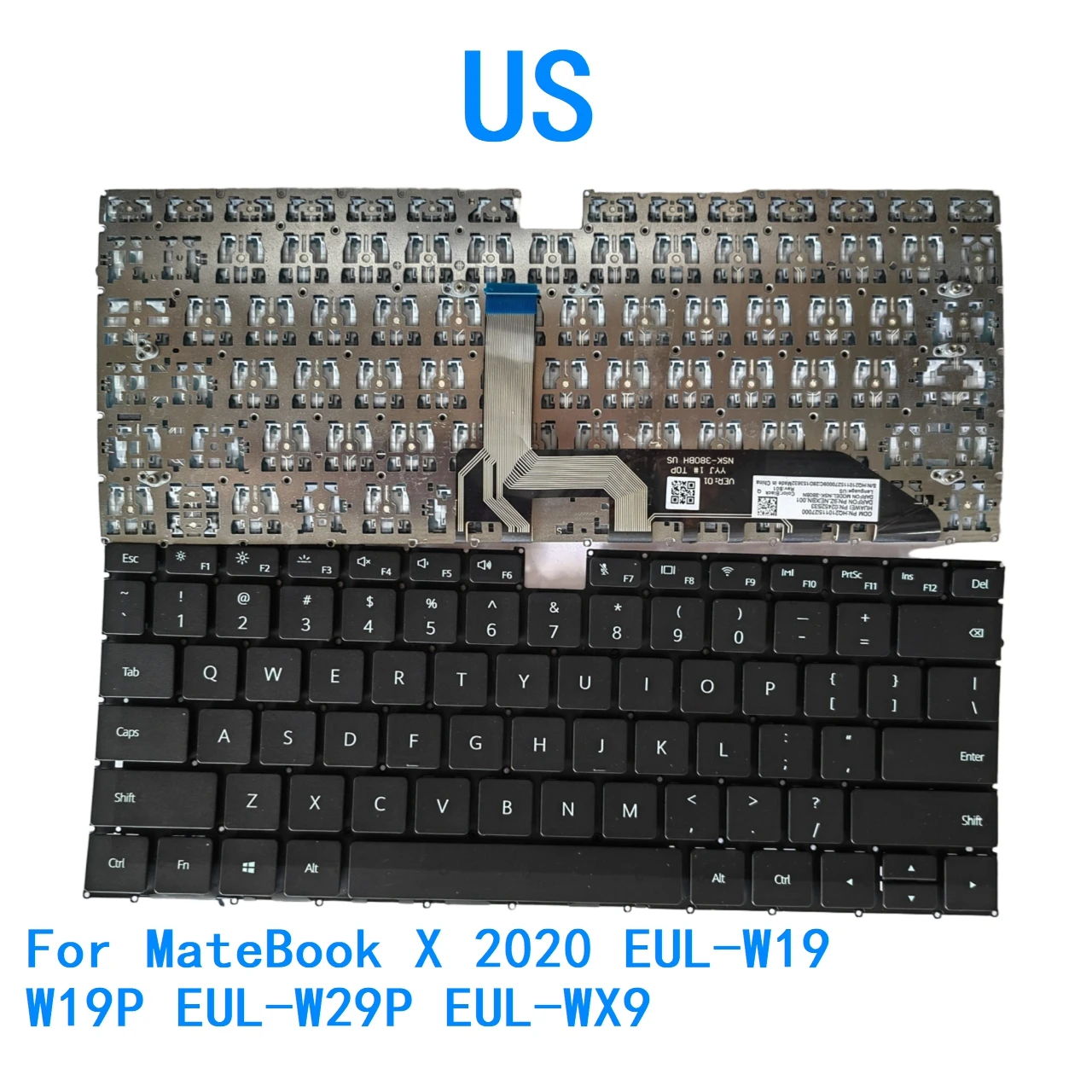 New US Language  Backlit Keyboard For HUAWEI MateBook X 2020 EUL-W19 W19P EUL-W29P EUL-WX9 Notebook PC Replacement Keyboard