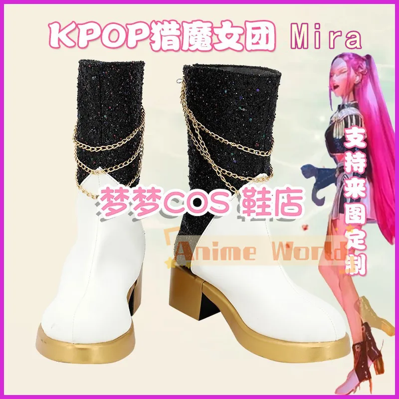 KPop Demon Hunters Mira Cosplay disfraz zapatos Anime carnaval fiesta Halloween botas personalizadas adultos niños zapatos botas