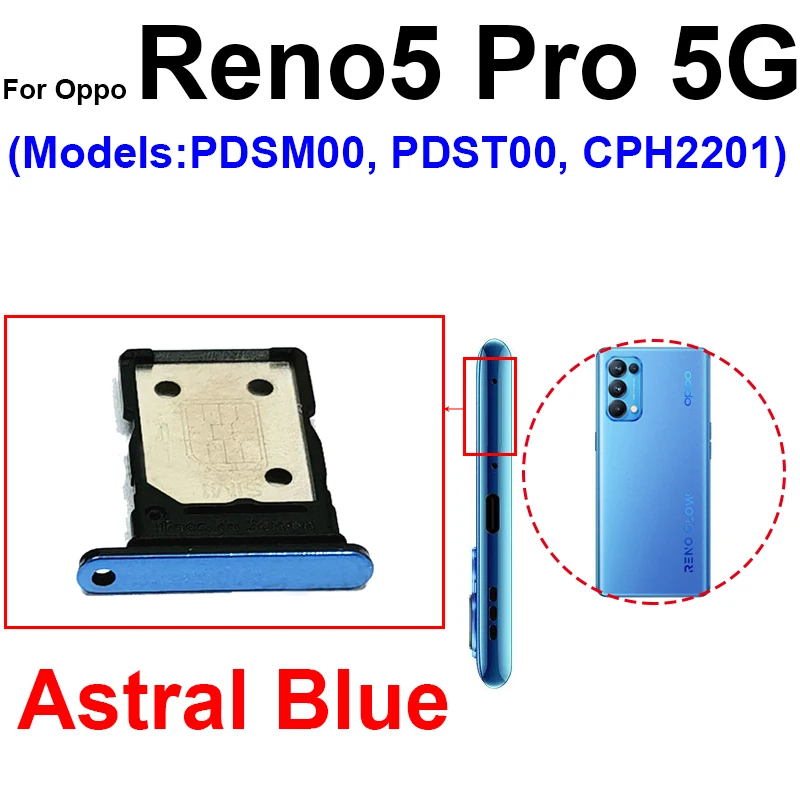 SIM Card Tray For OPPO Reno 5 Pro 5Pro Plus 5K 5Lite 5F 4G 5G Sim