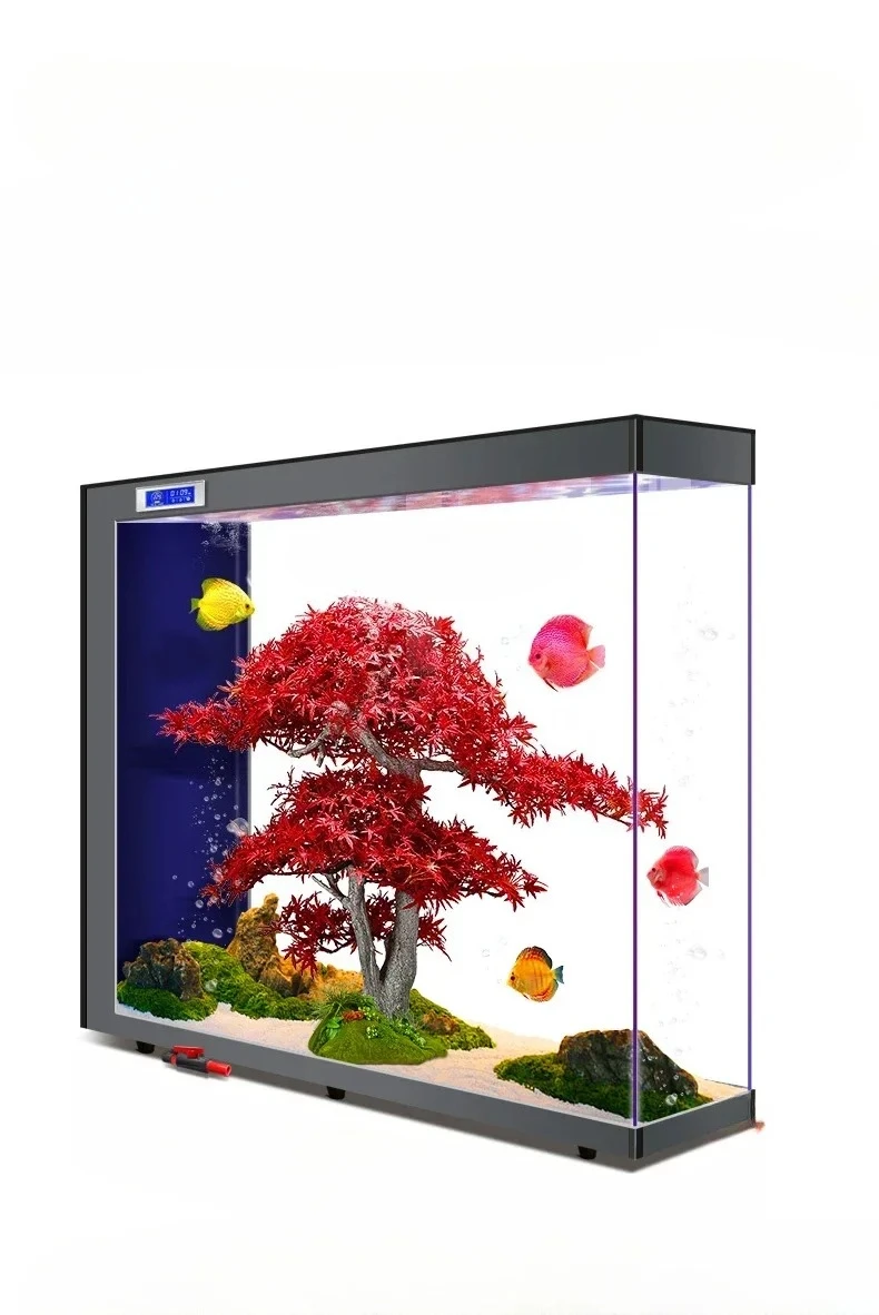 

2024 new screen fish tank living room light luxury partition floor fish tank household medium and large ecological water box53