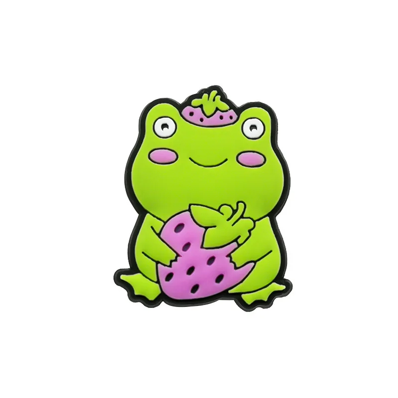 1pcs Cute Animals Boba Tea Frog Shoe Charms for Crocs Accessories Pin Sandals Decorations Adults Party Favor Gifts image 5