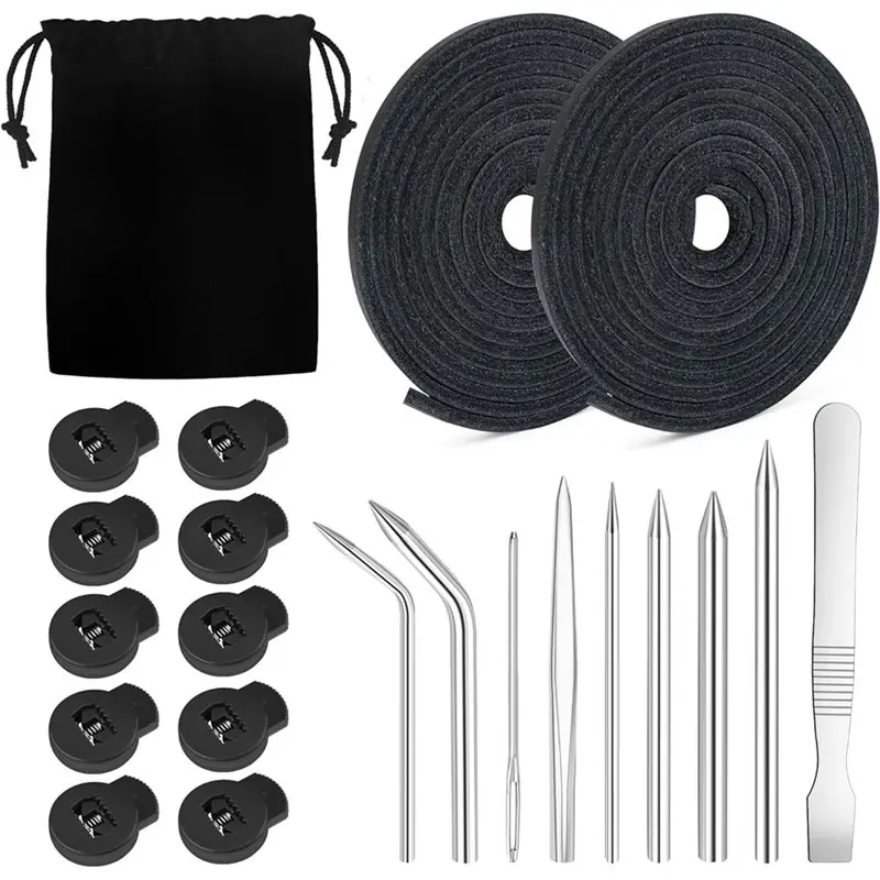 Baseball Glove Repair Lacing Kit Includes 2 Leather Laces 10 Lace Locks 9 Glove Laces With Replacement Strap Bag