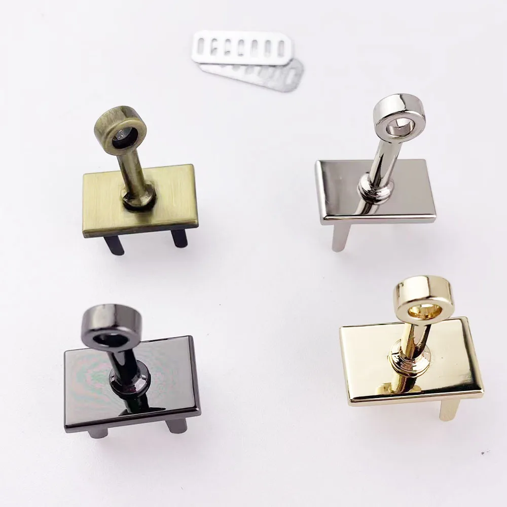 10pcs Handbag Metal Turn Lock Base Deco Strap End Bridge Connect Turn Buckle Decorate Hooks Womens'Bag Hardware Accessory