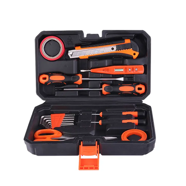 Support Wholesale Handle Material Pp+Tpr 24.5*7.5*15Cm Home Repairing Use Power Kits Hardware Hand Tools Set