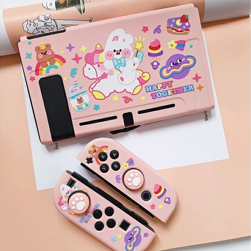 

For Nintendo Switch Silicone Case Accessorie Cute Shell Kawaii Cartoon TPU Soft Case Protect Cover For Switch NS Console Games