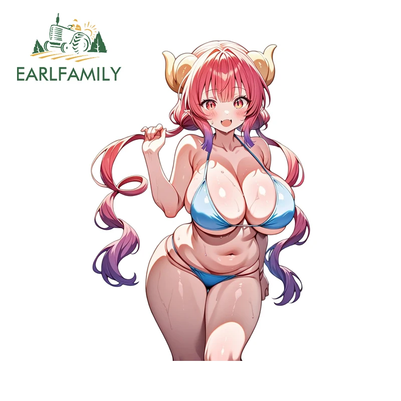 EARLFAMILY Sex Iruru Alluring Bikini Car Stickers Cute Amusing Anime Decals Occlusion Scratch Simple Occlusion Scratch Decals