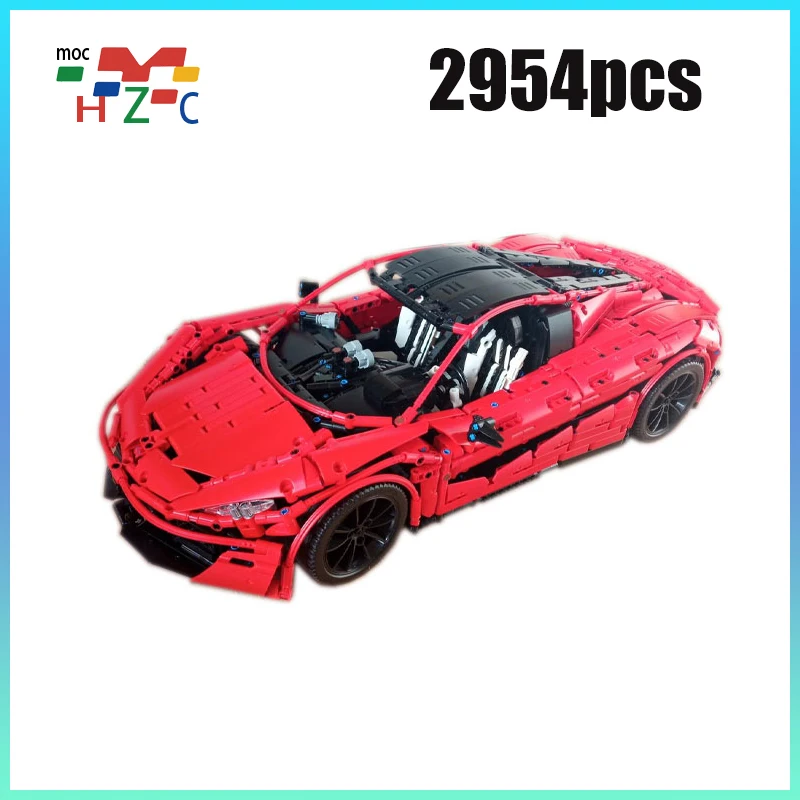 

Electric version of Red Deity V8 Supercar assembled splice building block Model 2954 Parts Educational Toy Gift MOC-108272