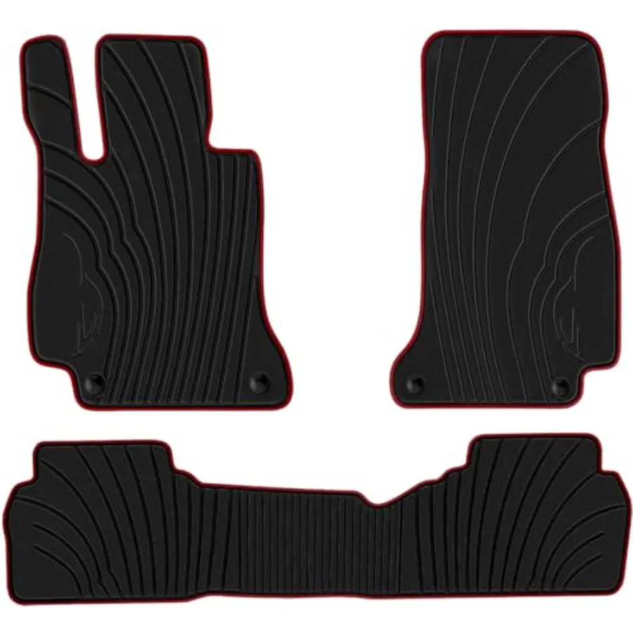 

Car for Mercedes- Sedan W213 E300 E320 E400 E350 E63 E550 Custom Fit Red Rubber Auto Liners Set All Weather Heavy Duty Odorless