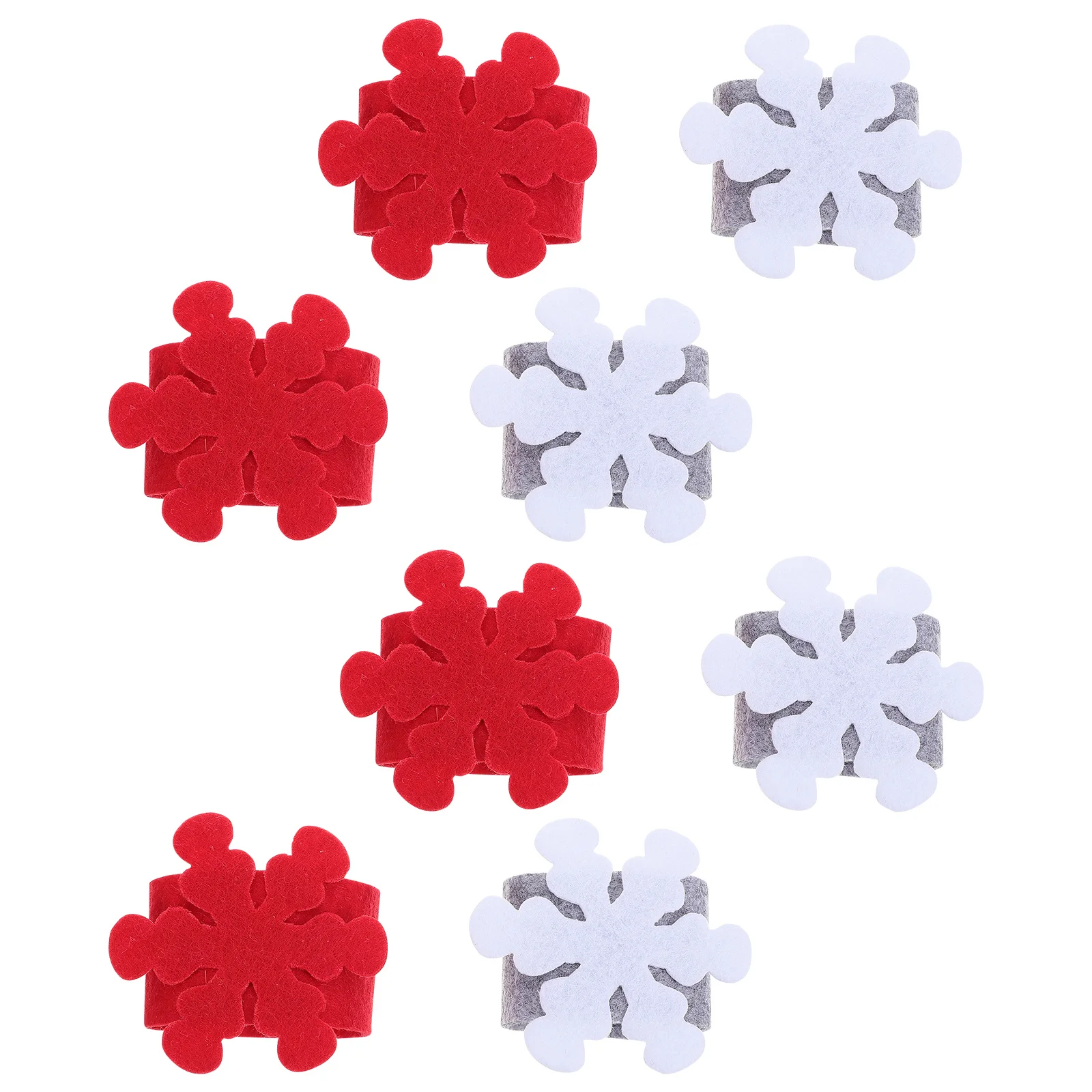 

8 PCS Portable Napkin Ring Christmas Decoration Holder Rings Cloth Decorations Practical Snowflake Buckle