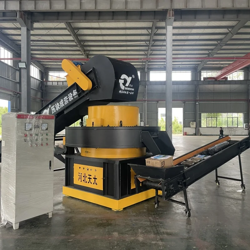TIANTAI PLC Controlled Biomass Briquette Machine Engine 6000-10000kg/h Capacity 380V Biofuel Maker for Bagasse Husk 1 Year