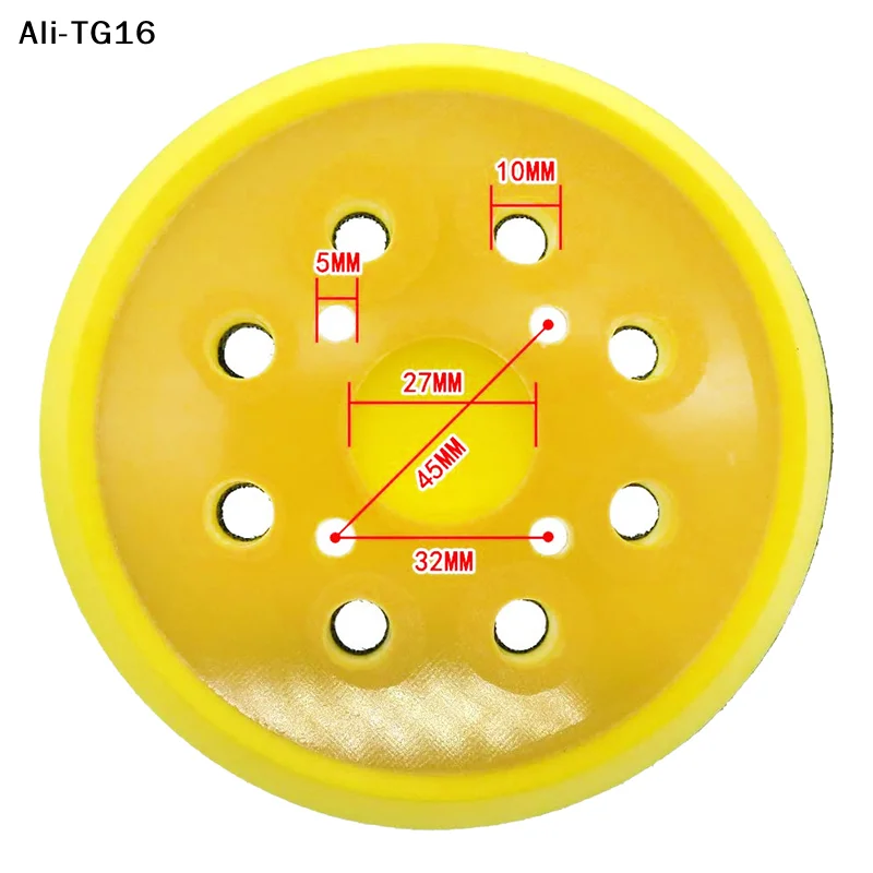 1 قطعة لوحة الطحن 5 بوصة 8 ثقوب طاحونة الصنفرة صينية ل القرص طاحونة دعم وسادة هوك حلقة 125 مللي متر آلة تلميع هوائية