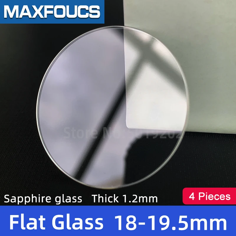 4pcs 18mm 18.5mm 19mm 19.5mmx1.2mm Sapphire Crystal For Watch Flat Round Transparent 1.2mm Thick Glass Replacement Parts