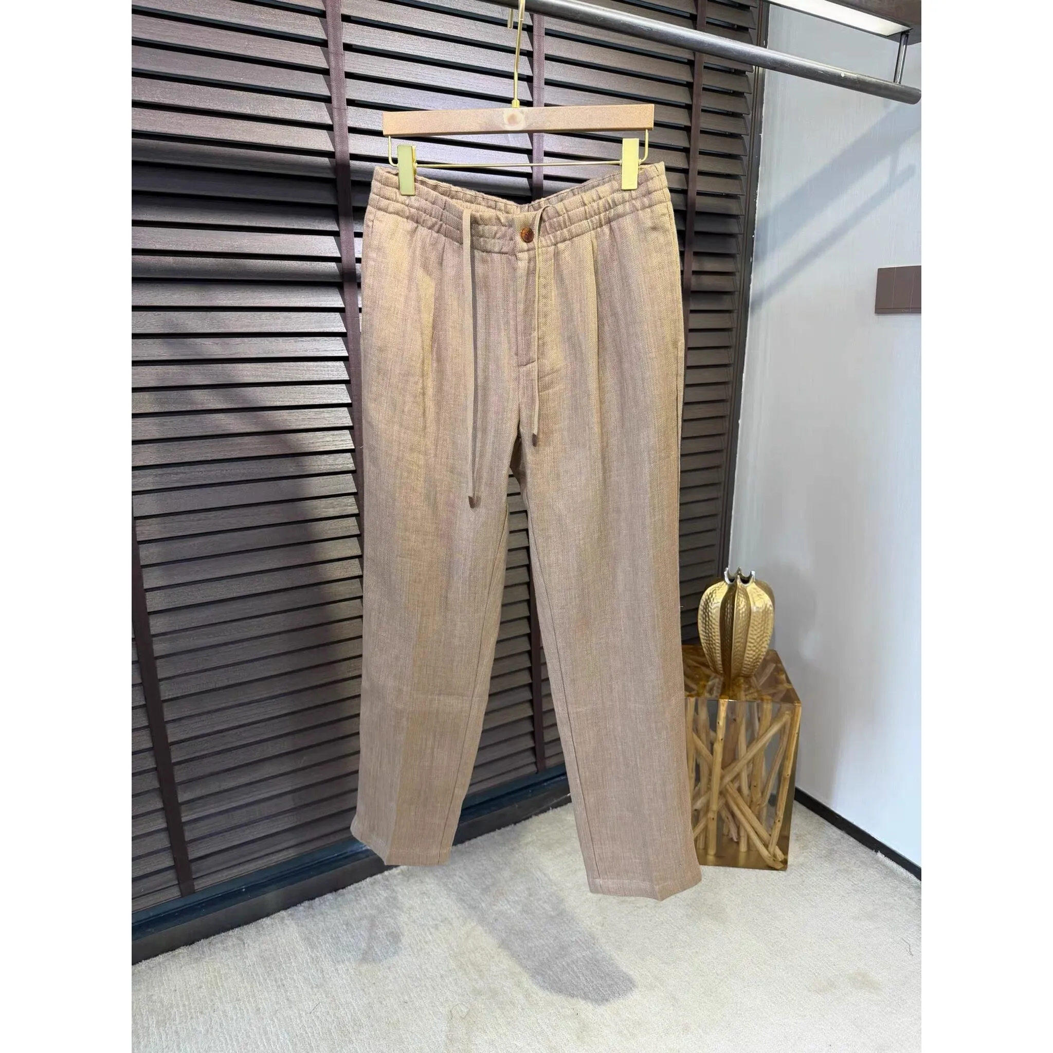 Italian BC old money style 26 new straight linen comfortable casual pants business versatile and thin leg trousers