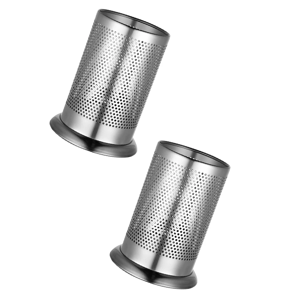 

2pcs Stainless Steel Kitchen Organizer Utensil Holder Cutlery Storage Container Scratch Resistant Easy to Clean