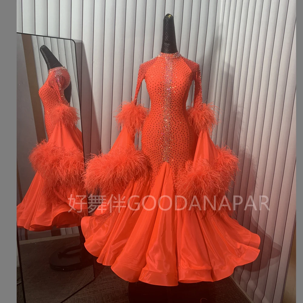 

ballroom dance dress Costume Modern Competition Waltz Tango Ballroom Dance Dress Standard Girls Women dance dress GOODANPAR