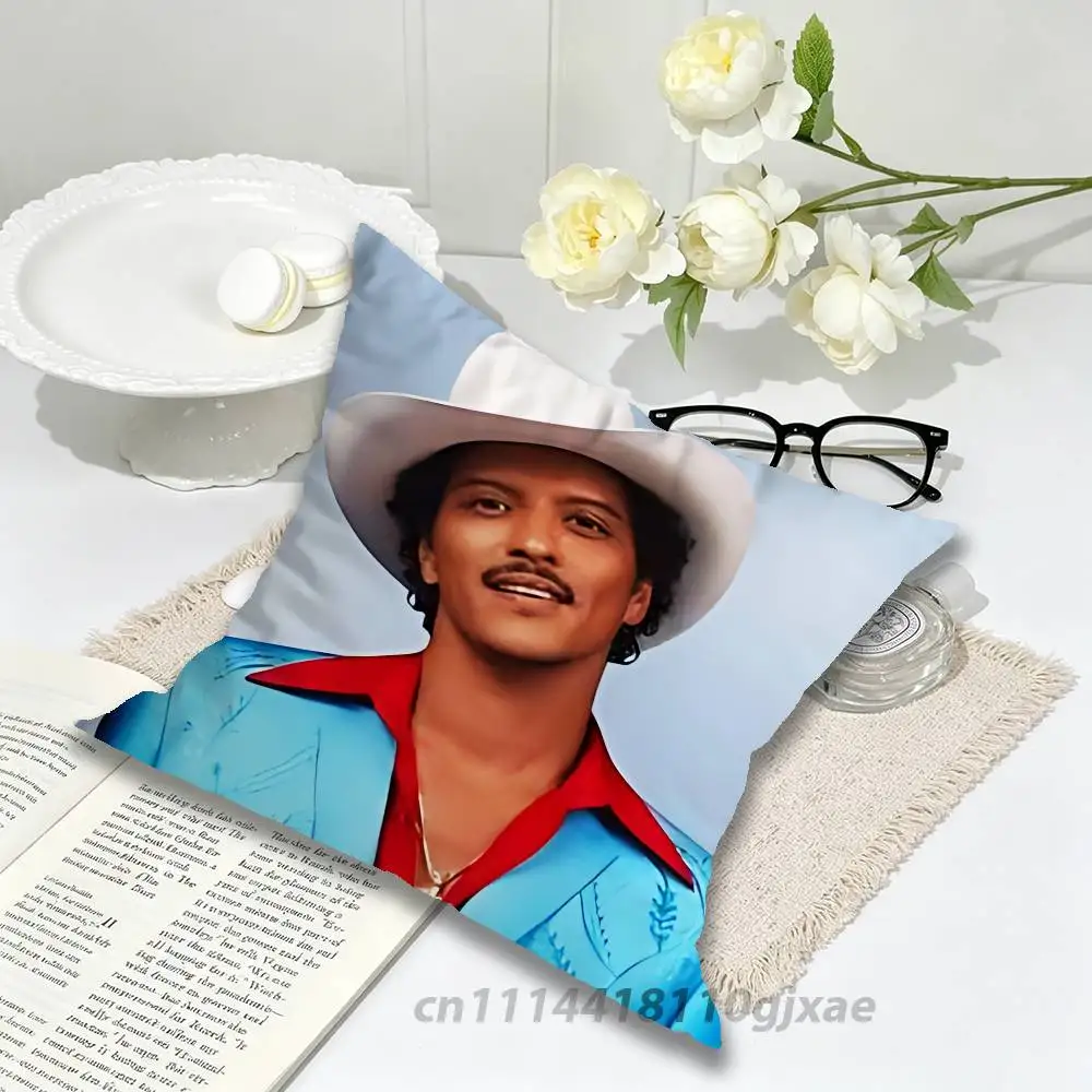 B-Bruno Mars 24K Magic Pillow Case For Home Bedroom Car Office Decoration Living Room Sofa Cushion Cover Suitable