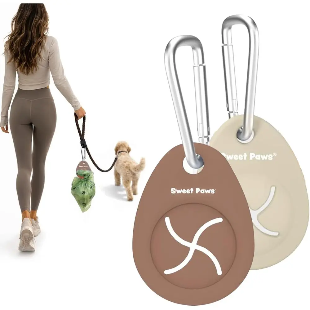 

Eco-Friendly Silicone Dog Poop Bag Carrier with Carabiner, Mocha & Crème Brûlée Designs