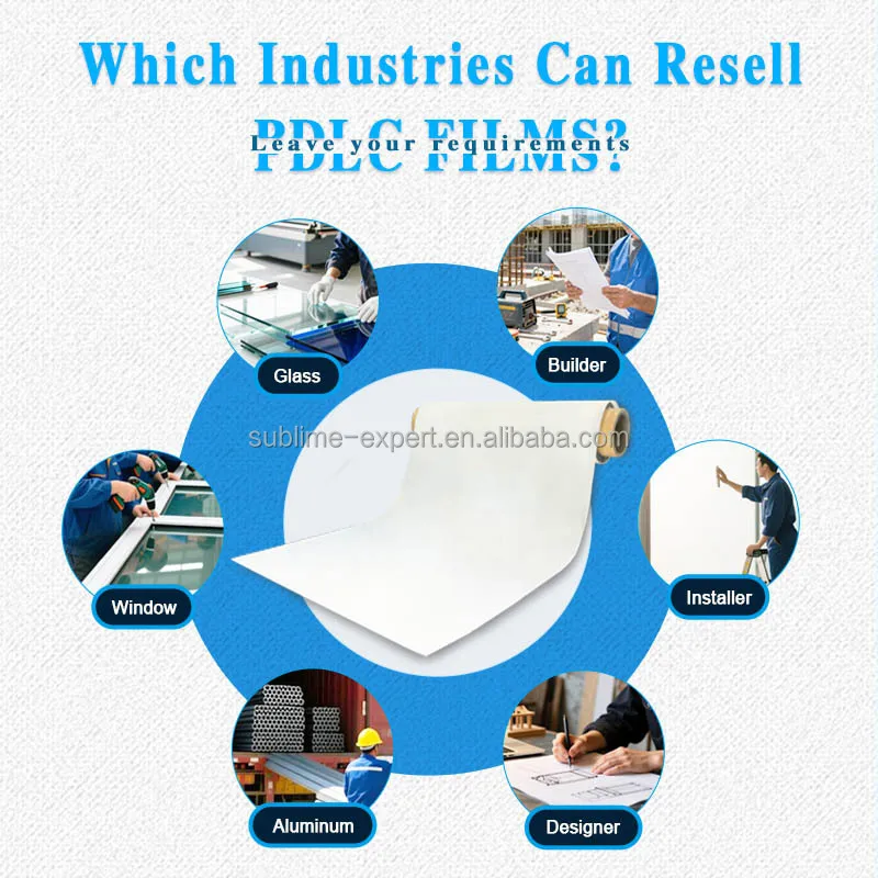 White Electronic Smart Film for Glass PDLC Film Manufacturer Electrochromic Switchable PDLC Smart Film for Building Window