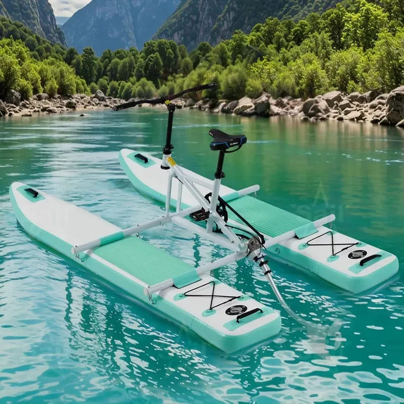 Pontoon Water Bike Ultra Stable Floating Design for Family Fun on Calm Water Easy to Use